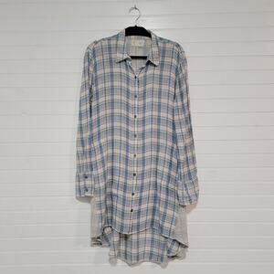 Anthropologie Pastel Plaid Button Down Shirt